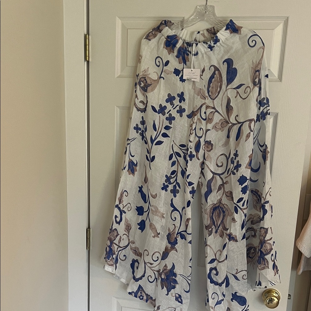 Floral Patterned Wide-Leg Pants